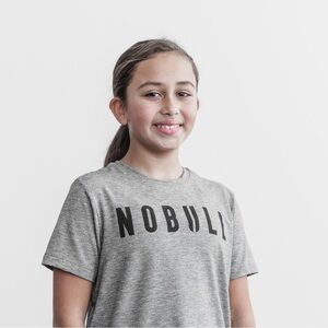 NWT NOBULL Kid’s Tee - Medium - Heather Gray